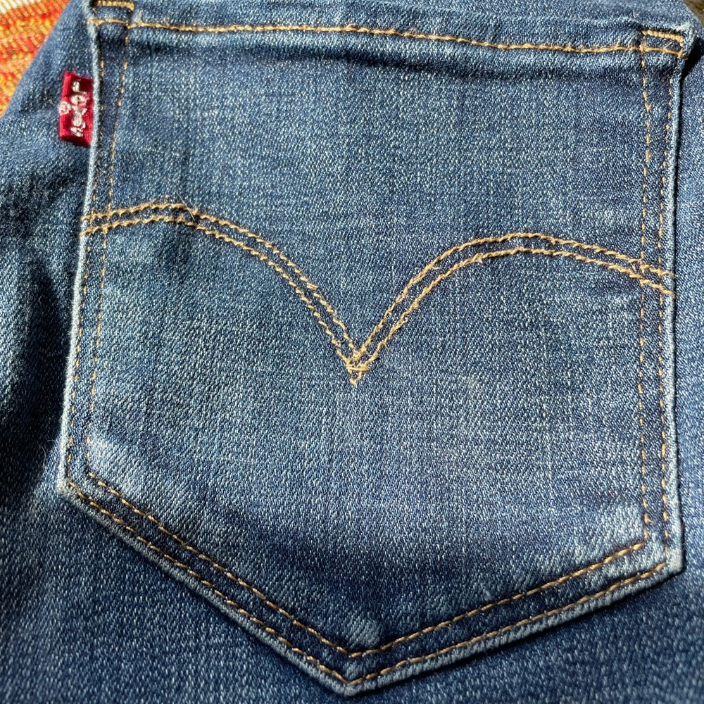 LEVIS 721 HIGH RISE SKINNY WOMENS DENIM BLUE JEANS HEMMED 24 - Picture 10 of 15